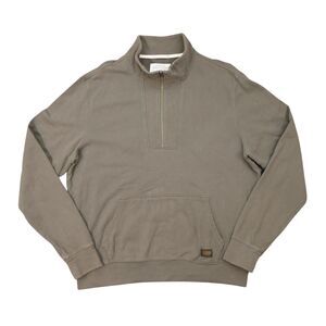 REI Co-op Wallace Lake Large 1/4 Zip Pullover Sweatshirt Mens Green-Brown